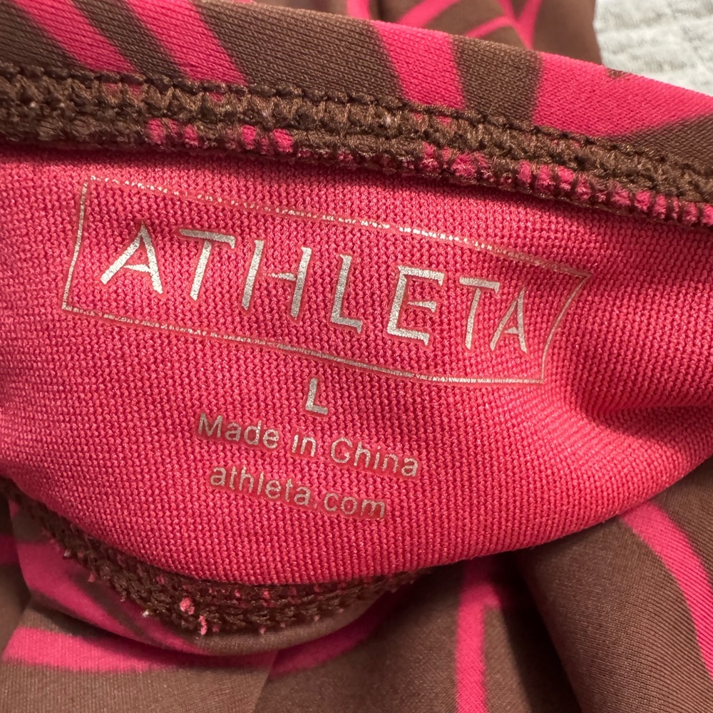Athletes Brown Pink Halter Top Swim Dress Size Large - Picture 7 of 9
